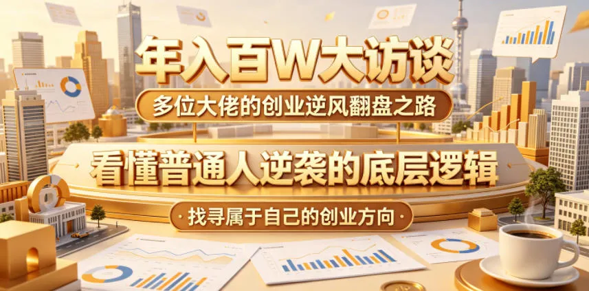 年入百W大访谈，多位大佬的创业逆风翻盘之路，看懂普通人逆袭的底层逻辑，找寻属于自己的创业方向-lanti云网创