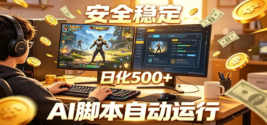 三角洲全自动挂机，AI脚本躺赚，日化500+-lanti云网创
