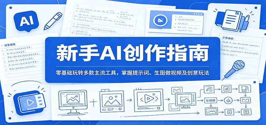 新手AI创作指南：零基础玩转多款主流工具，掌握提示词、生图做视频及创意玩法-lanti云网创