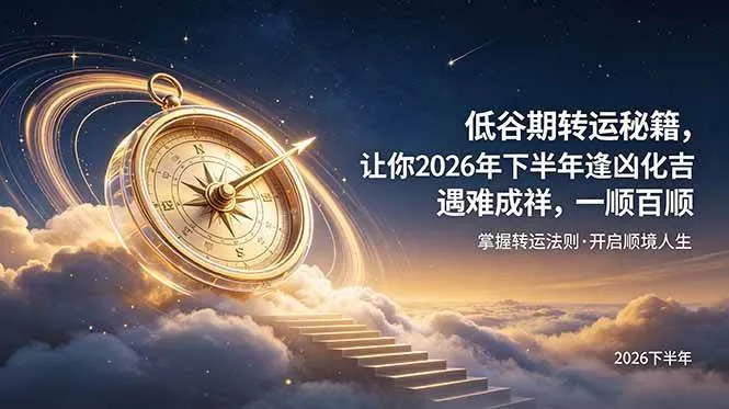 （19024期）付费文章：低谷期转运秘籍，让你2026年下半年逢凶化吉，遇难成祥，一顺百顺。-lanti云网创