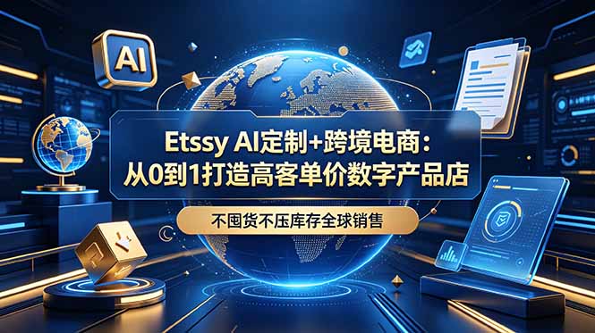 Etsy AI定制+跨境电商:从0到1打造高客单价数字产品店,不囤货不压库存全球销售 1 00224e50f724ee8817d64170453d1969