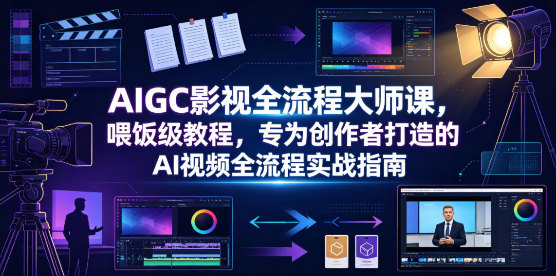 AIGC影视全流程大师课，喂饭级教程，专为创作者打造的AI视频全流程实战指南-lanti云网创