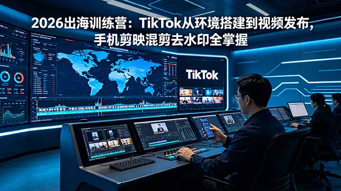 2026出海训练营:TikTok从环境搭建到视频发布,手机剪映混剪去水印全掌握-lanti云网创