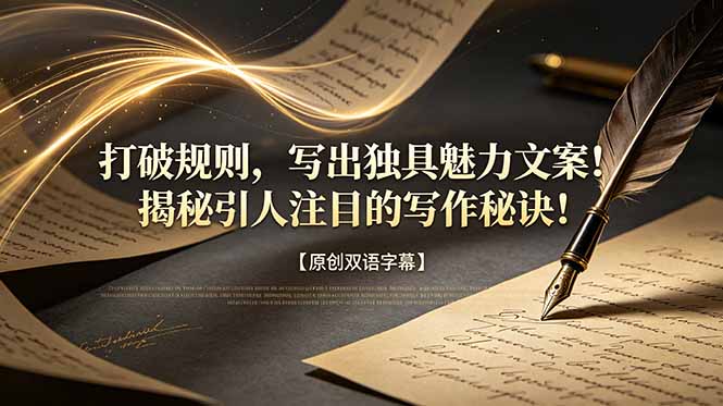 打破规则,写出独具魅力文案!揭秘引人注目的写作秘诀!【原创双语字幕】 1 05fb40c8b07d0f3aacfe30f488980f1b