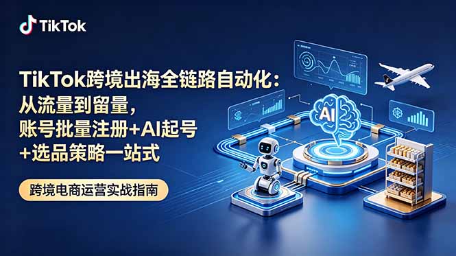 TikTok跨境出海全链路自动化:从流量到留量,账号批量注册+AI起号+选品策略一站式-lanti云网创