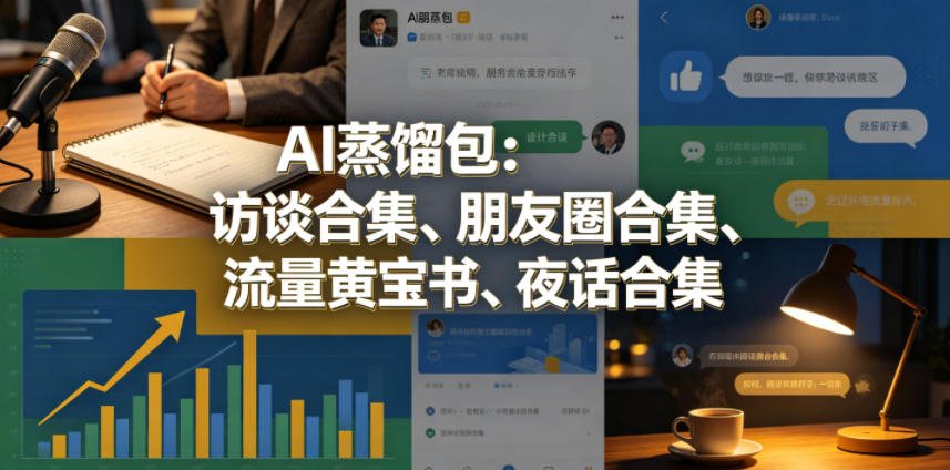 AI蒸馏包：访谈合集、朋友圈合集、流量黄宝书、夜话合集【文档】-lanti云网创