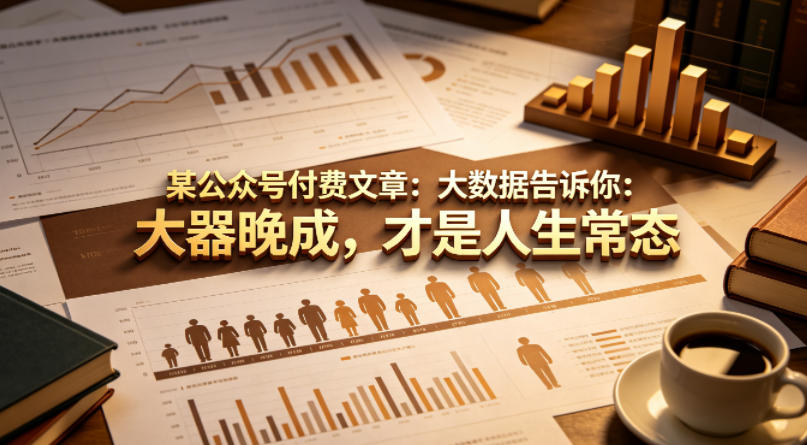 某公众号付费文章：大数据告诉你：大器晚成，才是人生常态-lanti云网创