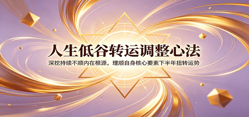 人生低谷转运调整心法：深挖持续不顺内在根源，理顺自身核心要素下半年扭转运势-lanti云网创