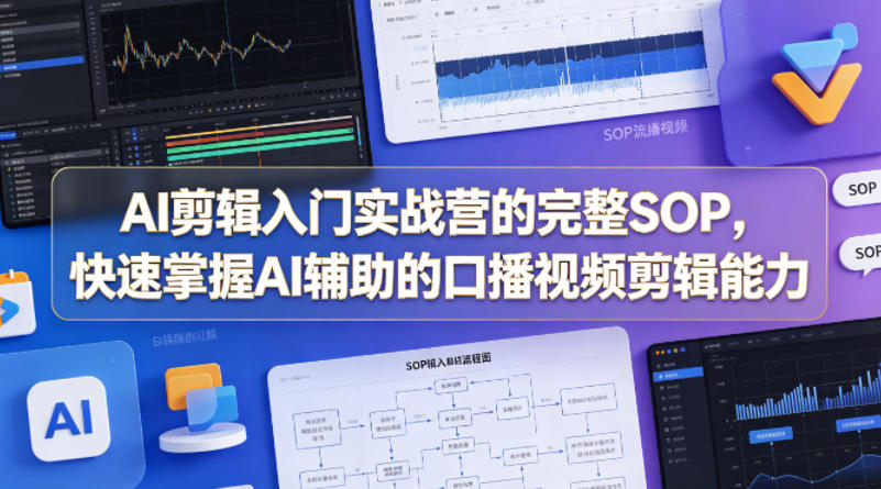 AI剪辑入门实战营的完整SOP，快速掌握AI辅助的口播视频剪辑能力-lanti云网创
