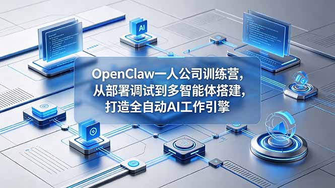 OpenClaw 一人公司训练营，从部署调试到多智能体搭建，打造全自动 AI 工作引擎-lanti云网创
