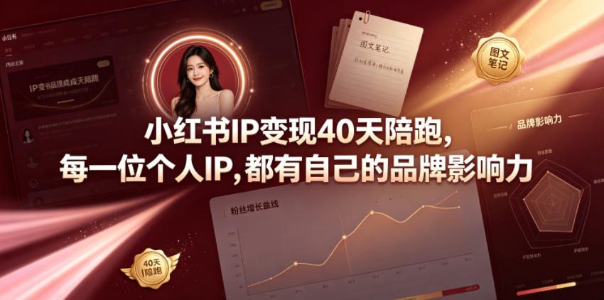 小红书IP变现40天陪跑,每一位个人IP,都有自己的品牌影响力 1 小红书IP变现40天陪跑,每一位个人IP,都有自己的品牌影响力