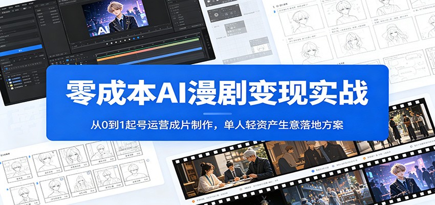 零成本AI漫剧变现实战：从0到1起号运营成片制作，单人轻资产生意落地方案 - LanTi云网创-lanti云网创