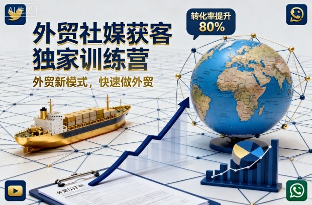 外贸社媒获客独家训练营，外贸新模式，快速做外贸(更新26年4月)-lanti云网创