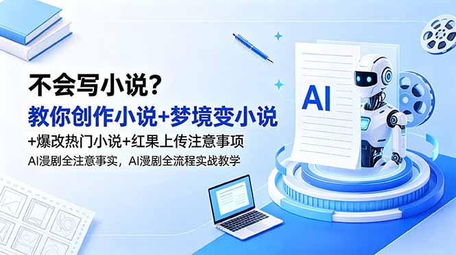 不会写小说？教你创作小说+梦境变小说+爆改热门小说+红果上传注意事项，AI漫剧全流程实战教学-lanti云网创