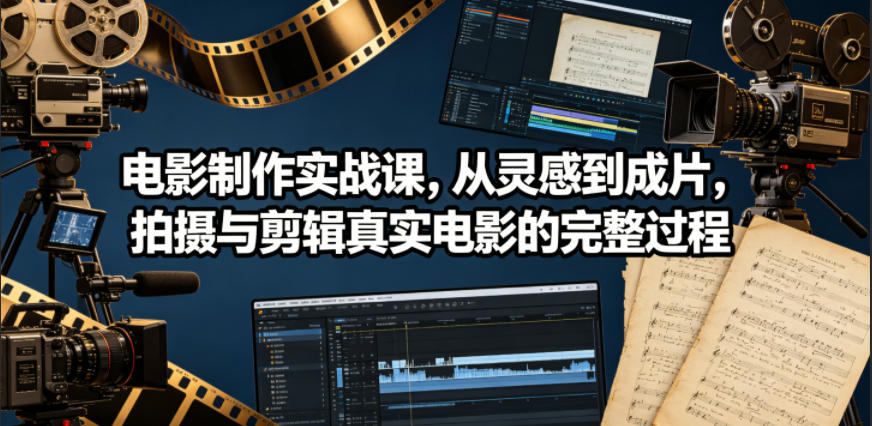 电影制作实战课,从灵感到成片,拍摄与剪辑真实电影的完整过程【原创双语字幕】 1 电影制作实战课,从灵感到成片,拍摄与剪辑真实电影的完整过程【原创双语字幕】