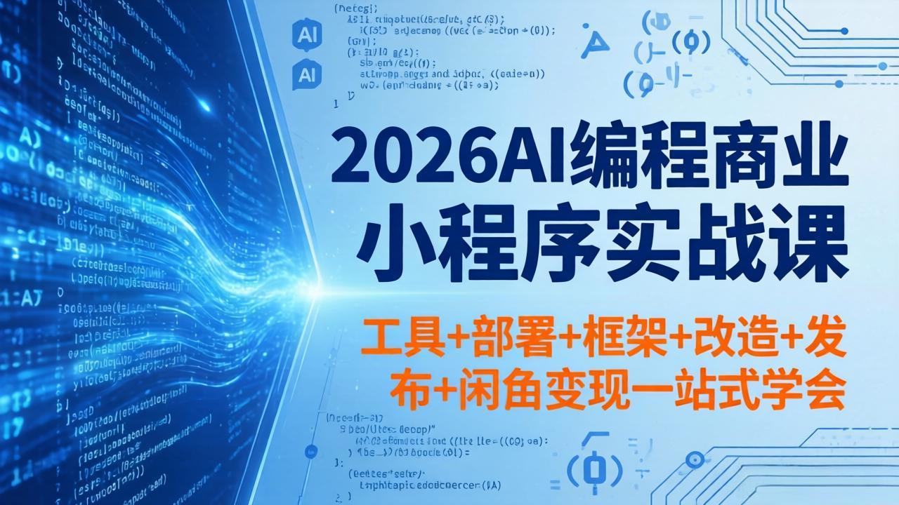 2026AI编程商业小程序实战课，工具+部署+框架+改造+发布+闲鱼变现一站式学会-lanti云网创