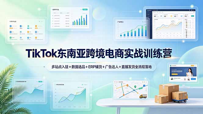 TikTok东南亚跨境电商实战训练营：多站点入驻+数据选品+ERP铺货+广告达人+直播发货全流程落地 - LanTi云网创-lanti云网创