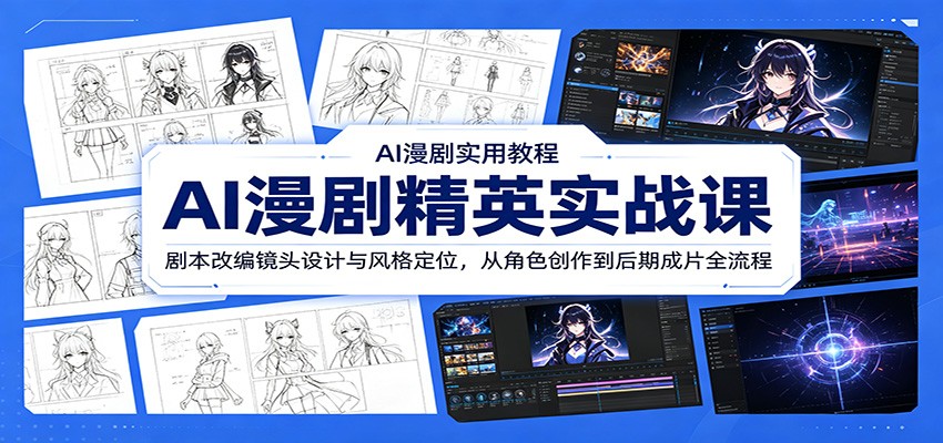 AI漫剧精英实战课：剧本改编镜头设计与风格定位，从角色创作到后期成片全流程 - LanTi云网创-lanti云网创