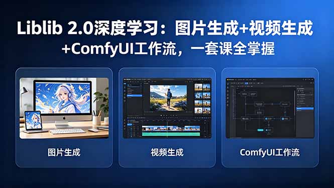 Liblib 2.0深度学习：图片生成+视频生成+ComfyUI工作流，一套课全掌握-lanti云网创