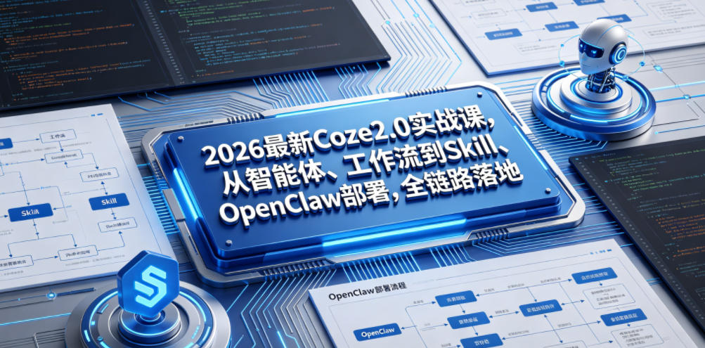 2026最新Coze2.0实战课,从智能体、工作流到Skill、OpenClaw部署,全链路落地 1 2026最新Coze2.0实战课,从智能体、工作流到Skill、OpenClaw部署,全链路落地