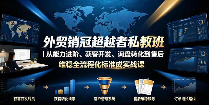 外贸销冠超越者私教班|从能力进阶、获客开发、询盘转化到售后维稳全流程标准化成交实战课 1 外贸销冠超越者私教班|从能力进阶、获客开发、询盘转化到售后维稳全流程标准化成交实战课