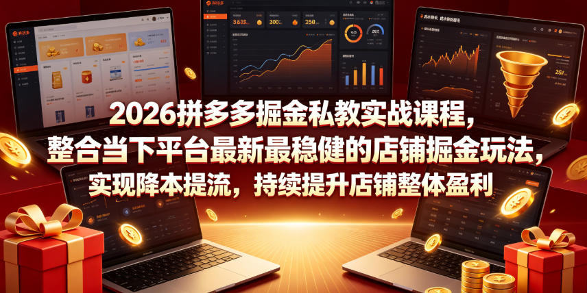 2026拼多多掘金私教实战课程,整合当下平台最新最稳健的店铺掘金玩法,实现降本提流,持续提升店铺整体盈利 1 2026拼多多掘金私教实战课程,整合当下平台最新最稳健的店铺掘金玩法,实现降本提流,持续提升店铺整体盈利
