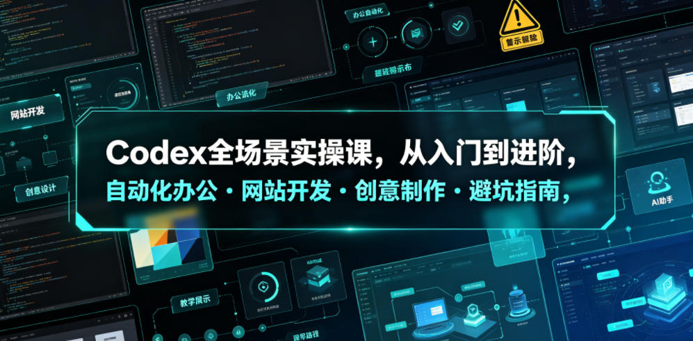 Codex全场景实操课，从入门到进阶，自动化办公・网站开发・创意制作・避坑指南，全流程教学-lanti云网创