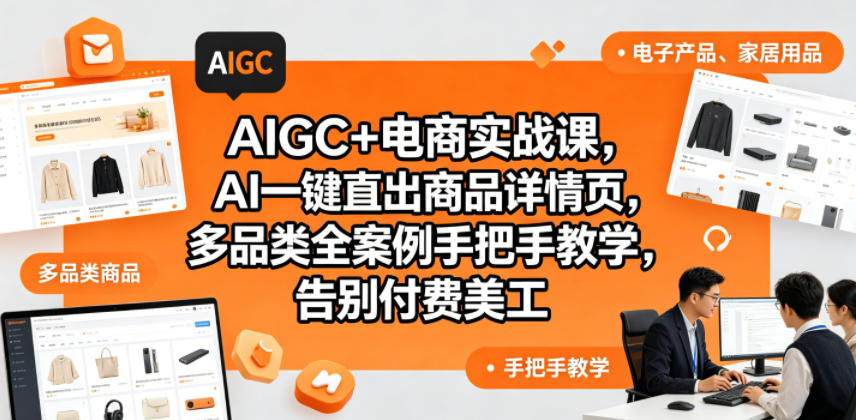 AIGC+电商实战课,AI一键直出商品详情页,多品类全案例手把手教学,告别付费美工(更新)-lanti云网创