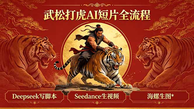 武松打虎AI短片全流程：Deepseek写脚本+Seedance生视频+海螺生图-lanti云网创