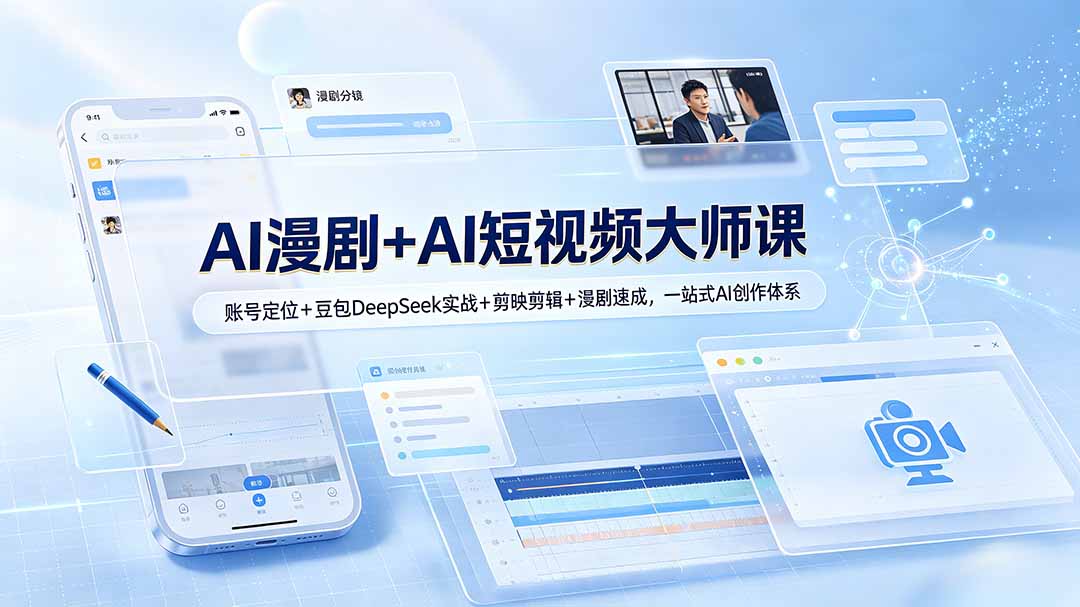 AI漫剧+AI短视频大师课:账号定位+豆包DeepSeek实战+剪映剪辑+漫剧速成,一站式AI创作体系 5 3c2ecb6a570c3a5435fbc24236bf3078