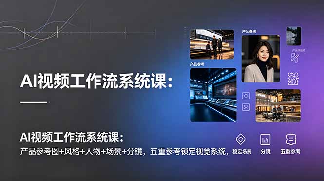 AI视频工作流系统课：产品参考图+风格+人物+场景+分镜，五重参考锁定视觉系统，稳定产出高质量视频-lanti云网创