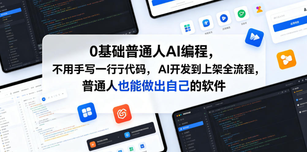 0基础普通人AI编程，不用手写一行代码，AI开发到上架全流程，普通人也能做出自己的软件-lanti云网创