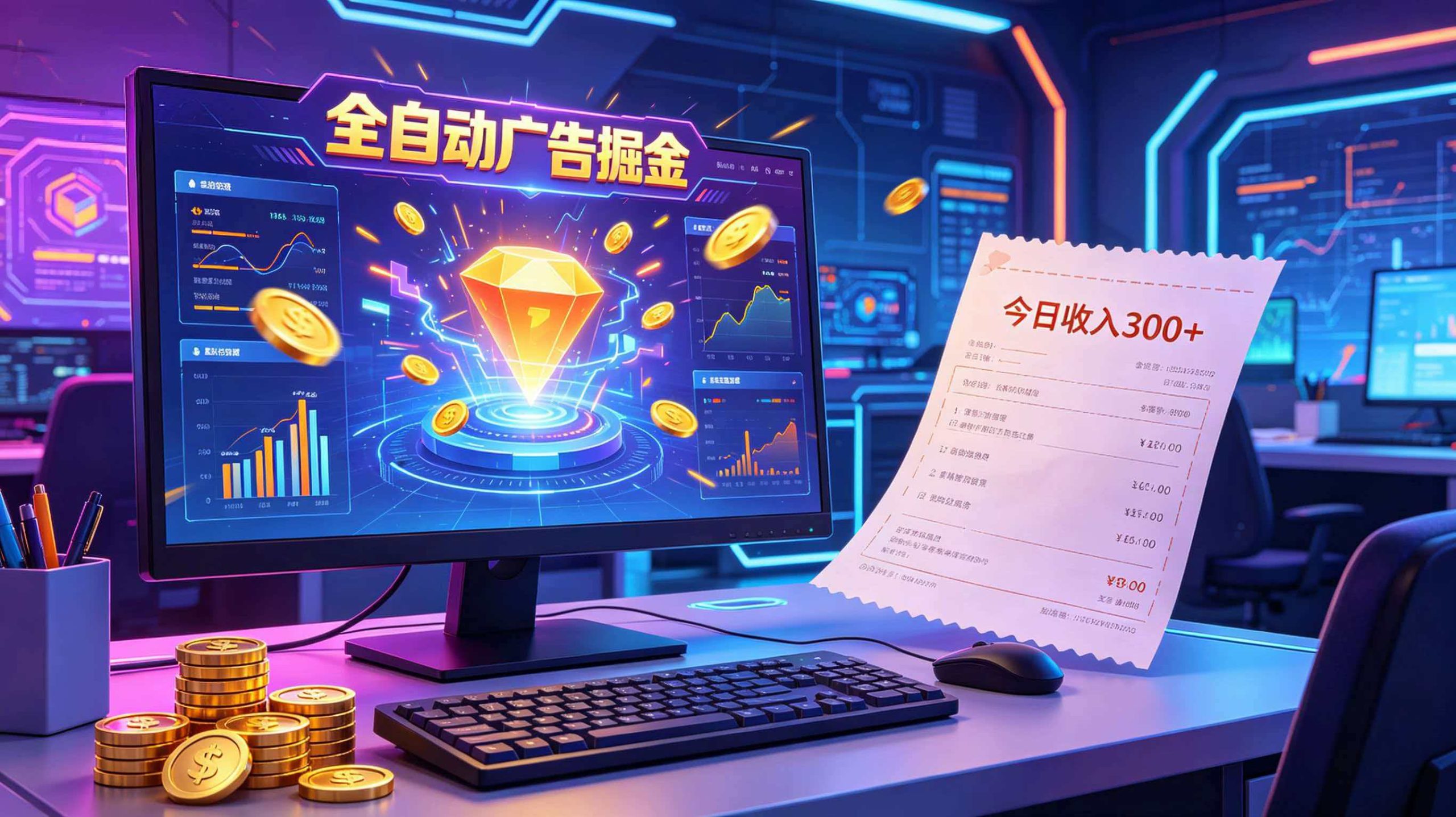 全自动广告掘金,日入300+。全程Ai自动化运行,解放双手,时间自由。收益稳定 - LanTi云网创-lanti云网创