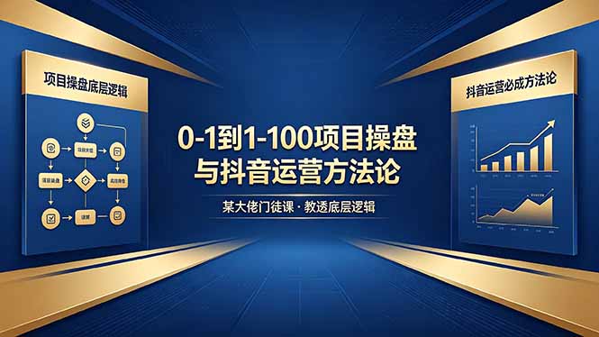0-1到1-100怎么建？某大佬门徒课教透项目操盘底层逻辑+抖音运营必成方法论-lanti云网创