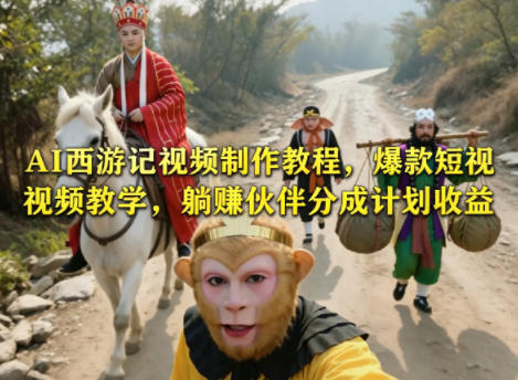 AI西游记视频制作教程，爆款短视频教学，躺賺伙伴分成计划收益-lanti云网创