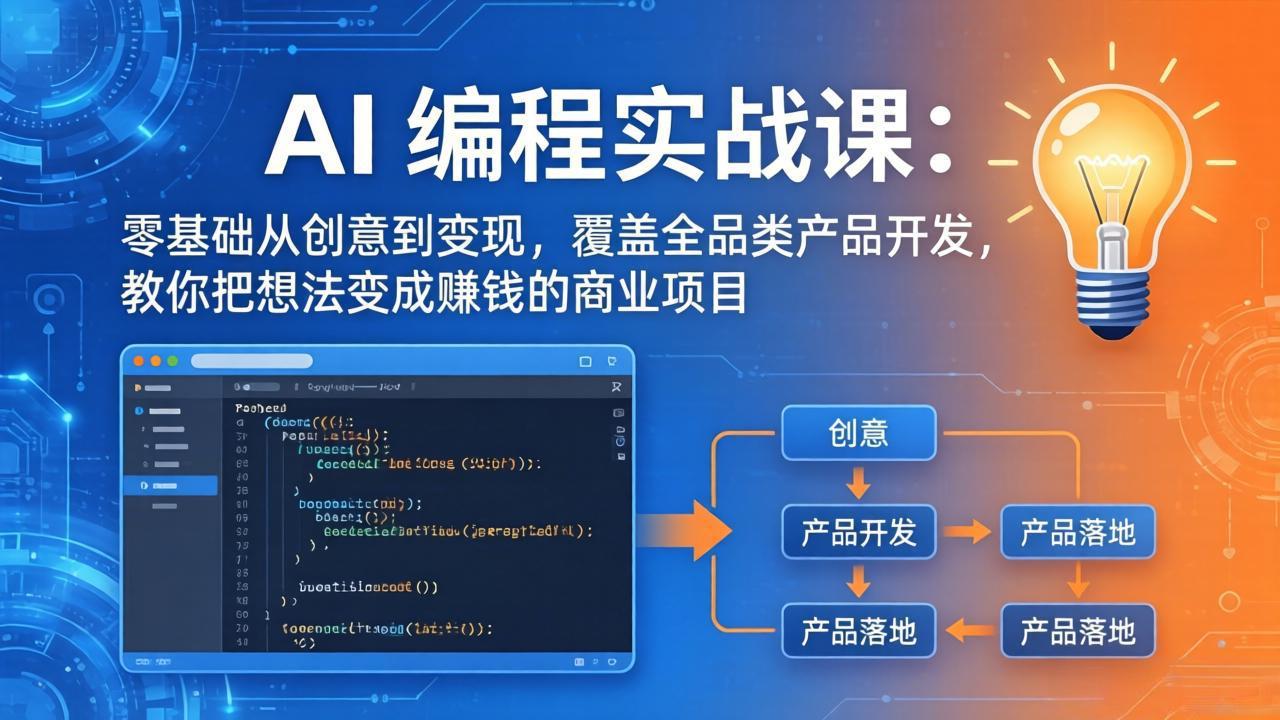 AI编程实战课-第三期-5月3更新：零基础从创意到变现，覆盖全品类产品开发，把想法变成赚钱项目-lanti云网创