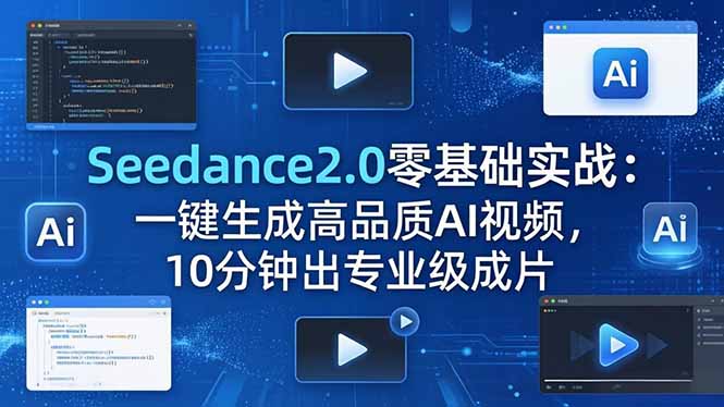 Seedance2.0零基础实战：一键生成高品质AI视频，10分钟出专业级成片-lanti云网创