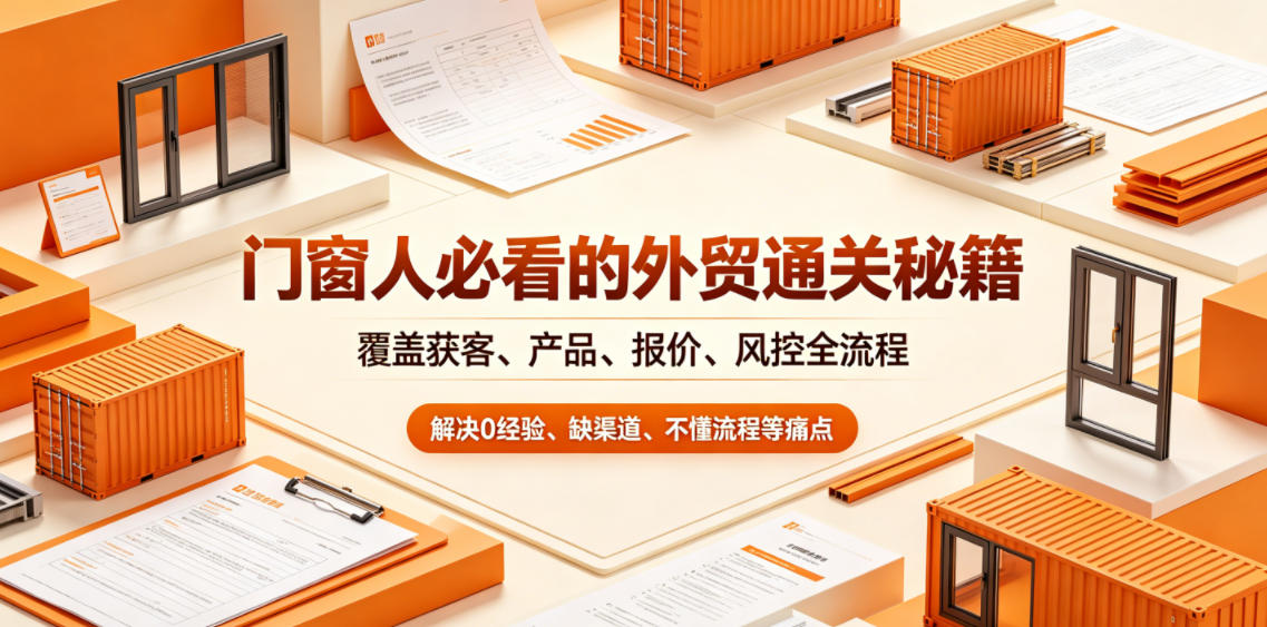门窗人必看的外贸通关秘籍,块覆盖获客、产品、报价、风控全流程,解决0经验、缺渠道、不懂流程等痛点 1 门窗人必看的外贸通关秘籍,块覆盖获客、产品、报价、风控全流程,解决0经验、缺渠道、不懂流程等痛点