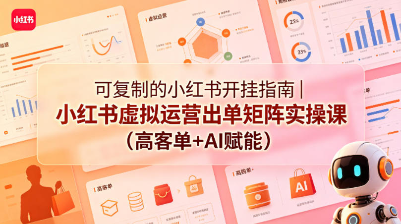 可复制的小红书开挂指南｜小红书虚拟运营出单矩阵实操课(高客单+AI赋能)-lanti云网创