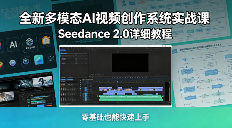 全新多模态AI视频创作系统实战课，Seedance 2.0详细教程，零基础也能快速上手-lanti云网创