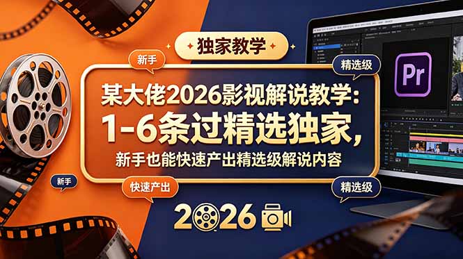 某大佬2026影视解说教学:1-6条过精选独家,新手也能快速产出精选级解说内容 1 49347ed56db5de36ec9be49551651922