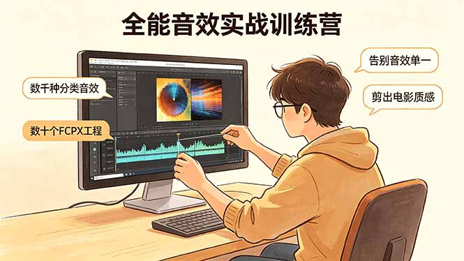 全能音效实战训练营：数千种分类音效+数十个FCPX工程，告别音效单一，剪出电影质感-lanti云网创