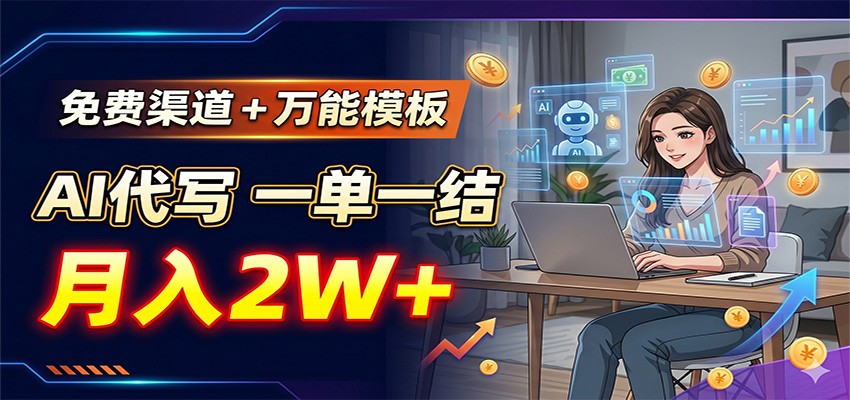 免费渠道+万能模板，AI代写一单一结，月入2W+ - LanTi云网创-lanti云网创