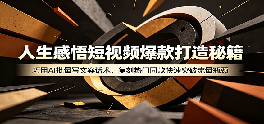 人生感悟短视频爆款打造秘籍:巧用A 批量写文案话术,复刻热门同款快速突破流量瓶颈-lanti云网创