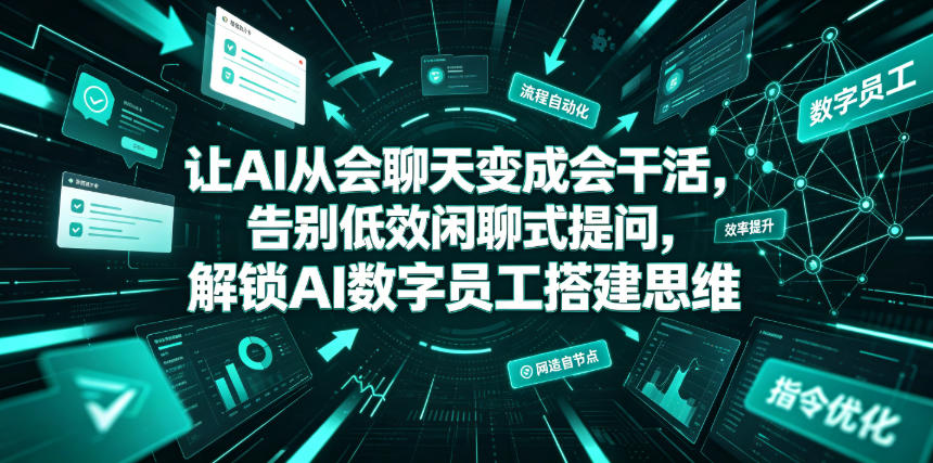 让AI从会聊天变成会干活,告别低效闲聊式提问,解锁AI数字员工搭建思维 1 让AI从会聊天变成会干活,告别低效闲聊式提问,解锁AI数字员工搭建思维