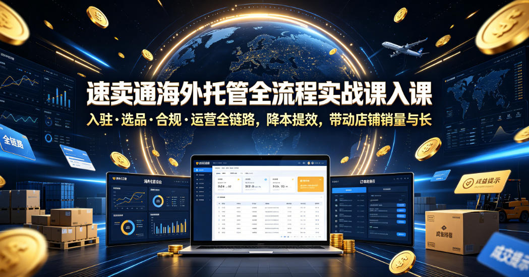 速卖通海外托管全流程实战课入驻・选品・合规・运营全链路,降本提效,带动店铺销量与收益增长 1 速卖通海外托管全流程实战课入驻・选品・合规・运营全链路,降本提效,带动店铺销量与收益增长