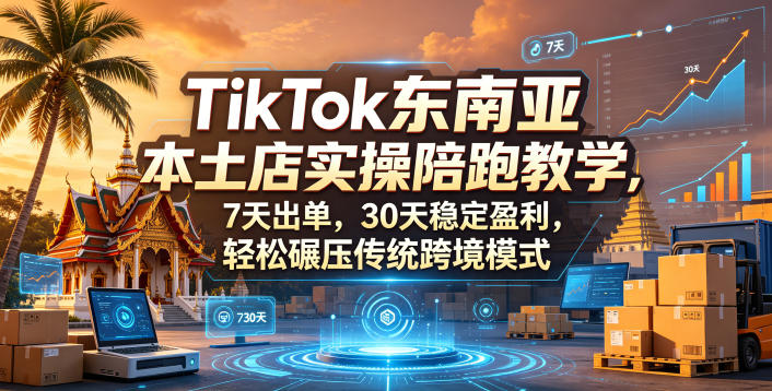 TikTok东南亚本土店实操陪跑教学，7天出单，30天稳定盈利，轻松碾压传统跨境模式-lanti云网创