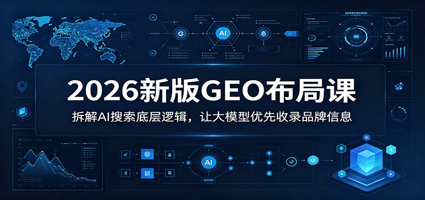 2026新版GEO布局课：拆解AI搜索底层逻辑，让大模型优先收录品牌信息-lanti云网创