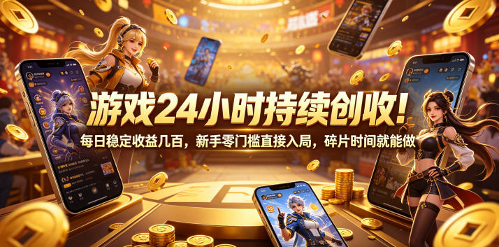 游戏24小时持续创收！每日稳定收益几百，新手零门槛直接入局，碎片时间就能做【揭秘】-lanti云网创