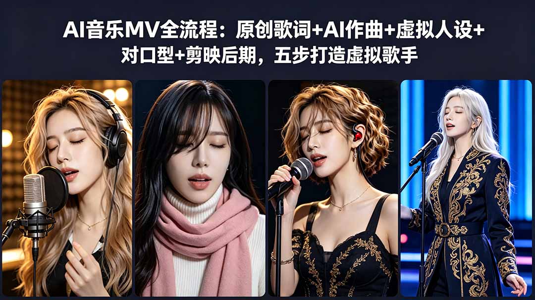 AI音乐MV全流程:原创歌词+AI作曲+虚拟人设+对口型+剪映后期,五步打造虚拟歌手 1 596be8871fb4ad3a8820446fcd02b9de
